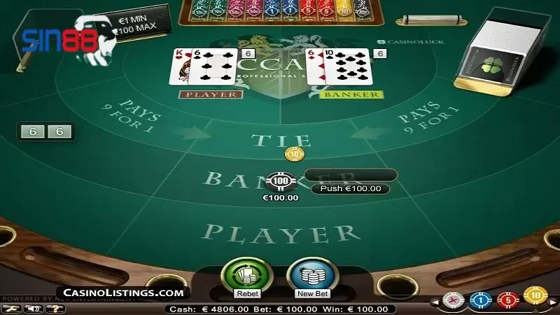 chơi baccarat sin88